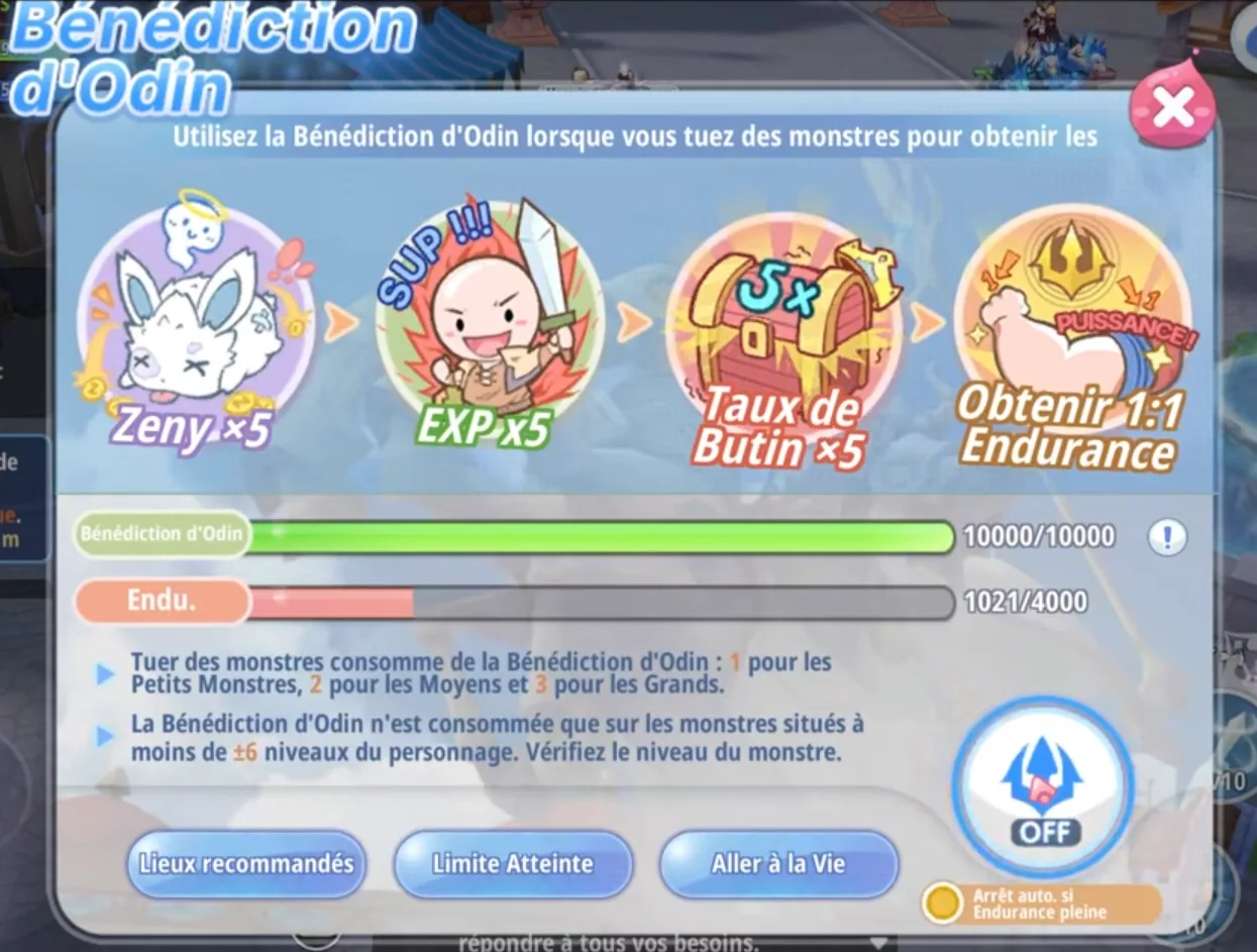 Odin's Blessing and its automatic farming system in Ragnarok X