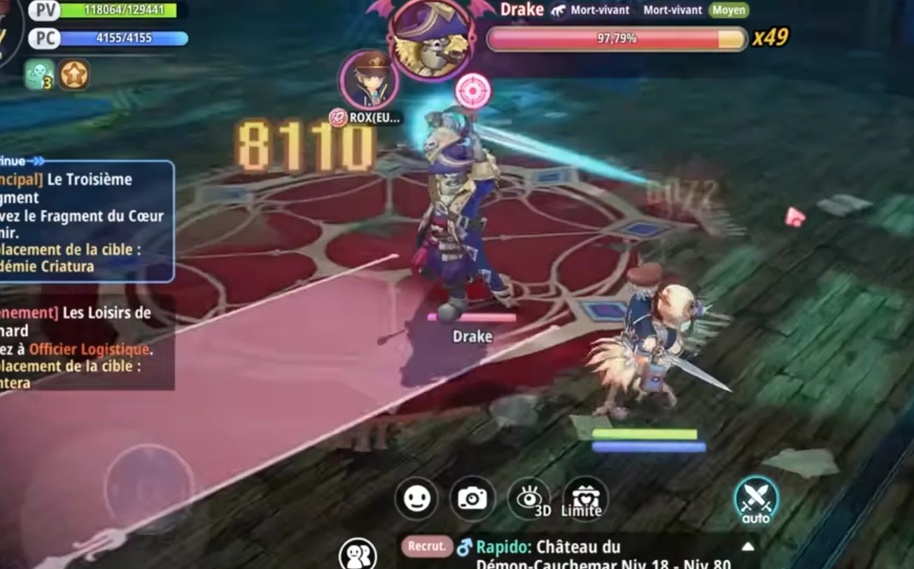 The Drake boss and its floor mechanics in the Ragnarok X dungeon