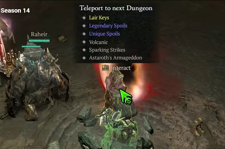 Choix final avant le boss, Clés de Repaire, Butin Unique, Astaroth's Armageddon