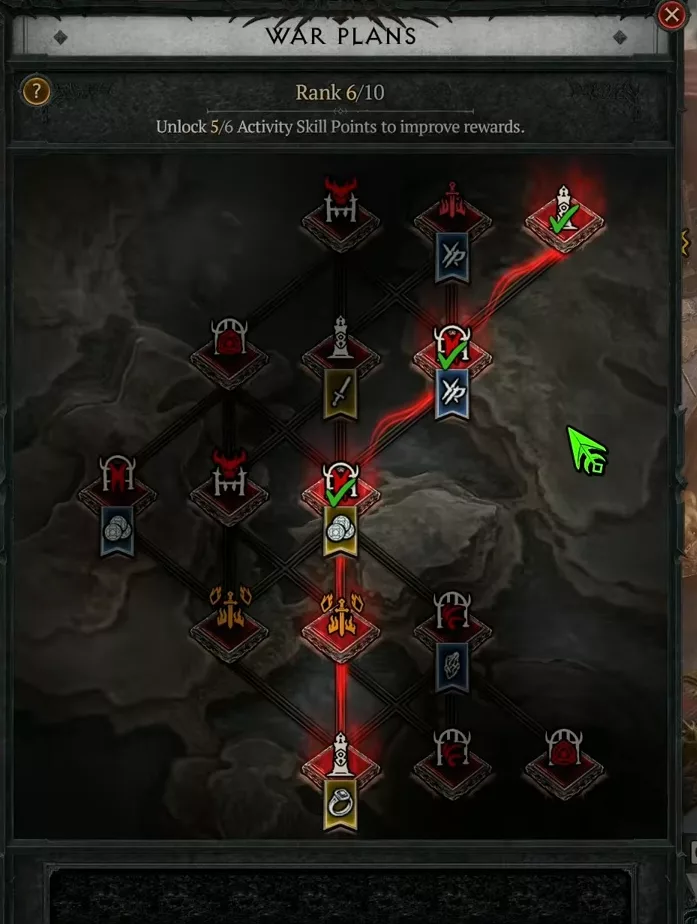 Configuration du Plan de Guerre avant de lancer une escalade