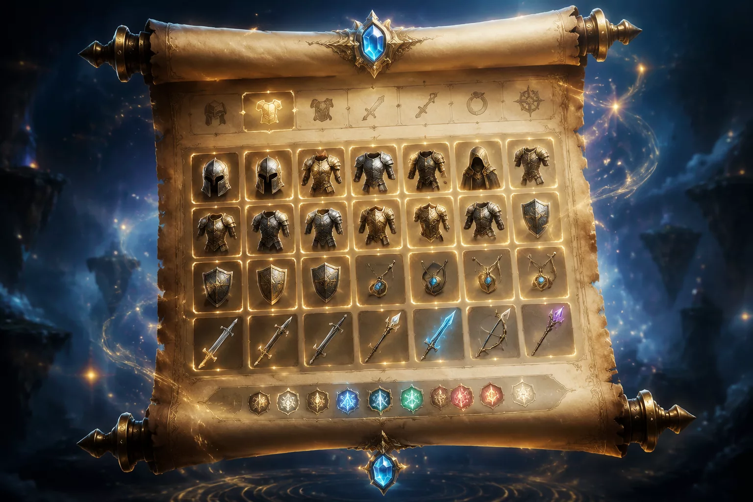 Floating custom loot list with item icons organized by zone