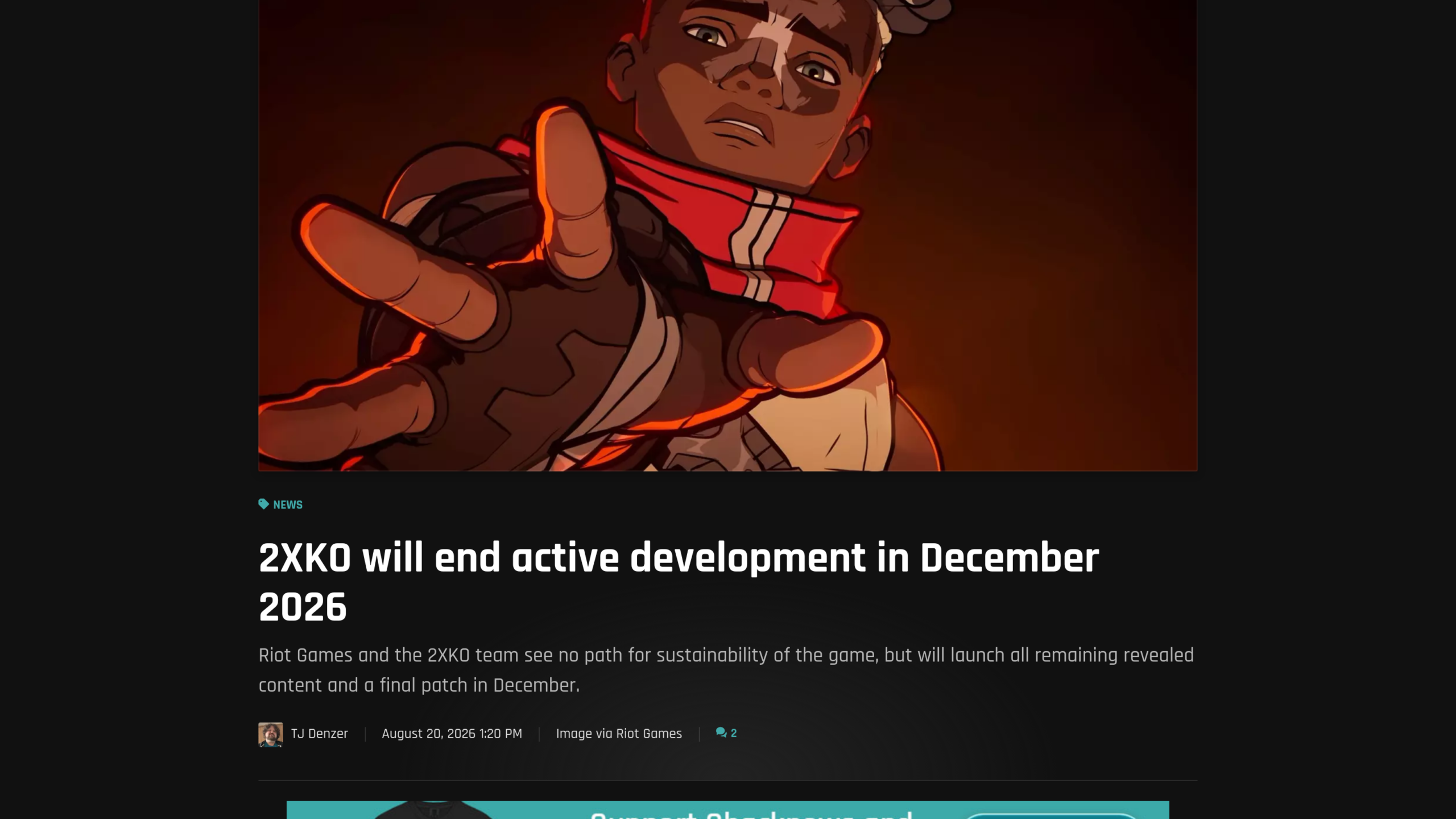 2XKO Riot : la couverture de Shacknews le jour de l'annonce