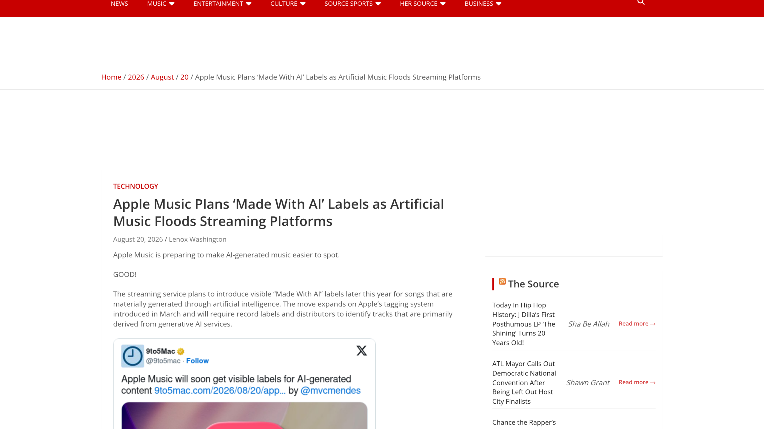 Apple Music : l'annonce des étiquettes Made With AI reprise par la presse