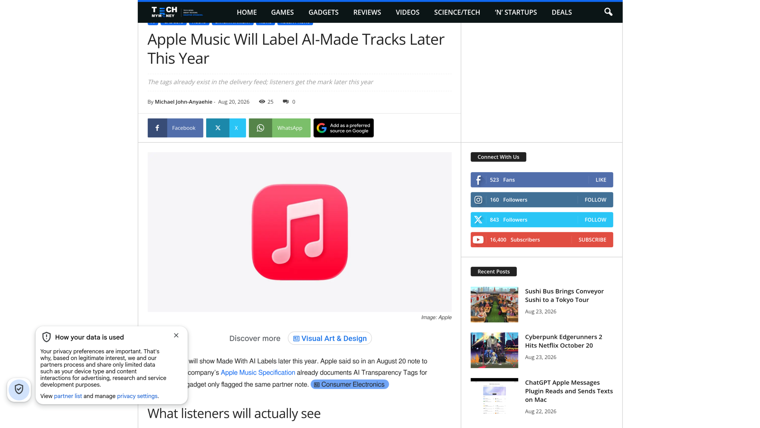 Apple Music : les balises de transparence existent déjà dans le flux de livraison