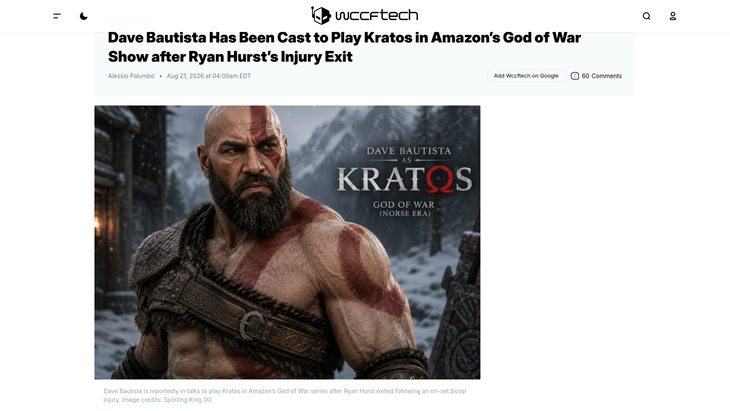 Bautista Kratos : un montage de fan imaginant l'acteur dans le rôle