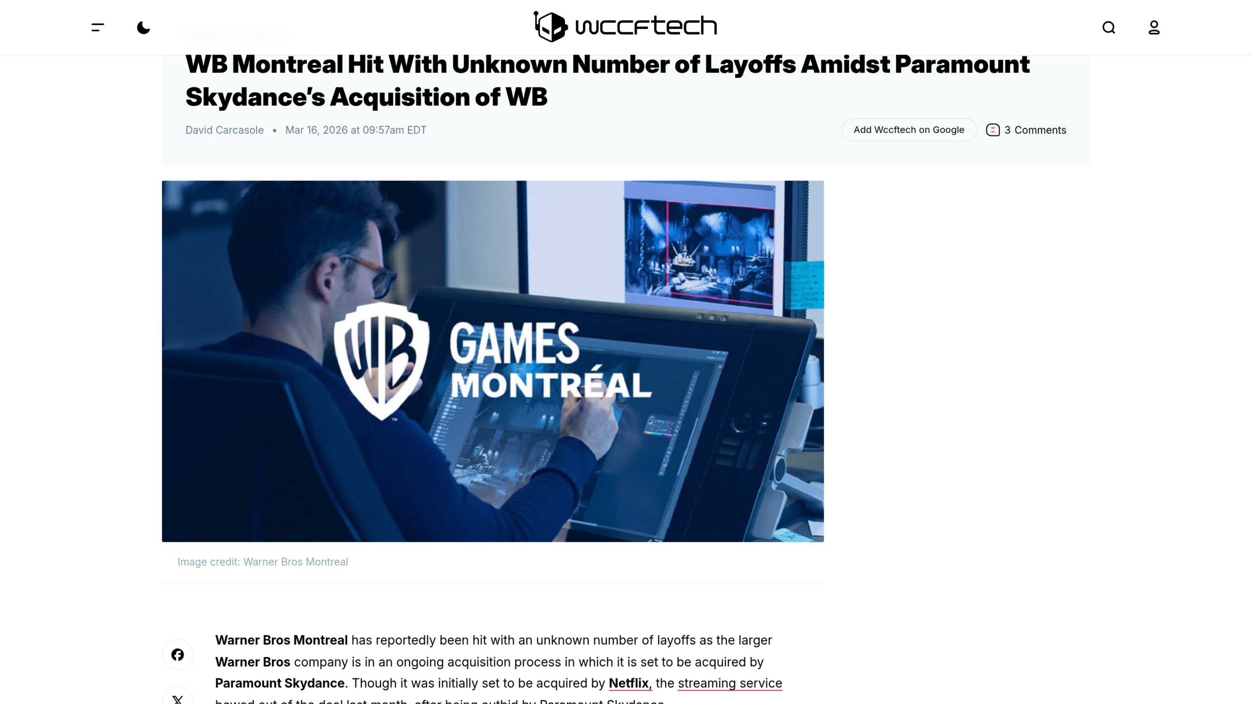 WB Games : les licenciements chez le studio de Montréal pendant l'acquisition