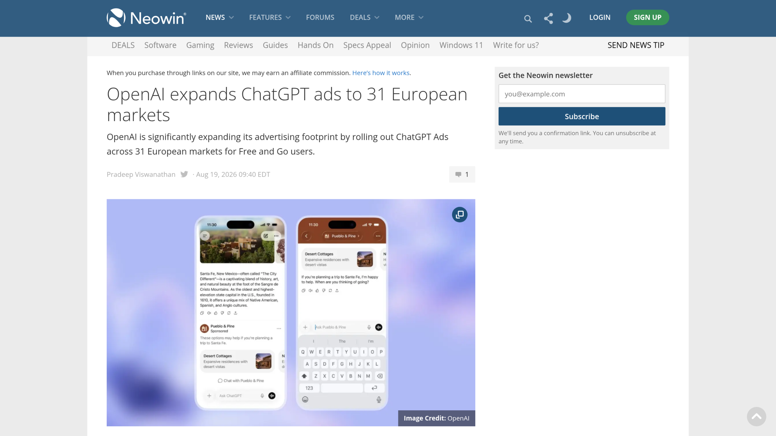 Publicités ChatGPT : à quoi ressemble un encart sponsorisé dans l'interface