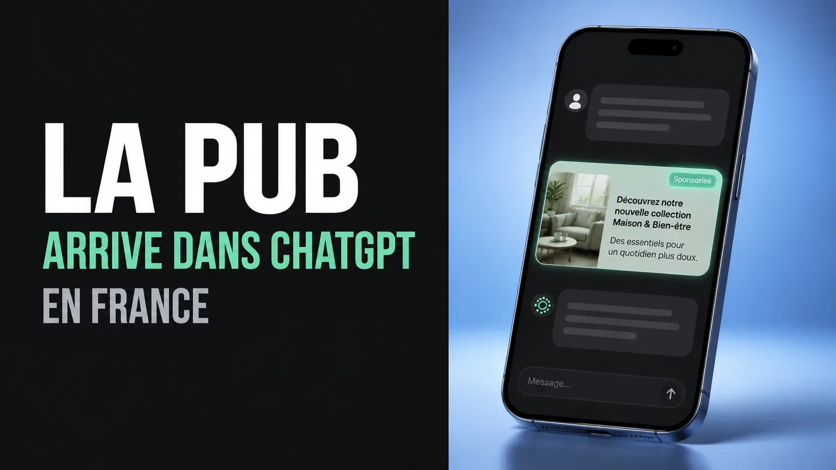 Publicités ChatGPT : miniature sur l'arrivée de la publicité dans ChatGPT en France