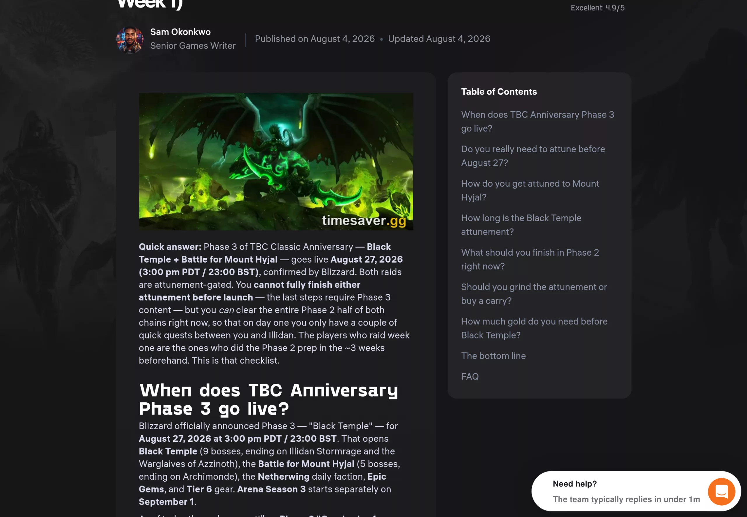 Analyse de la chaîne d'attunement du Temple noir et du mont Hyjal avant la Phase 3