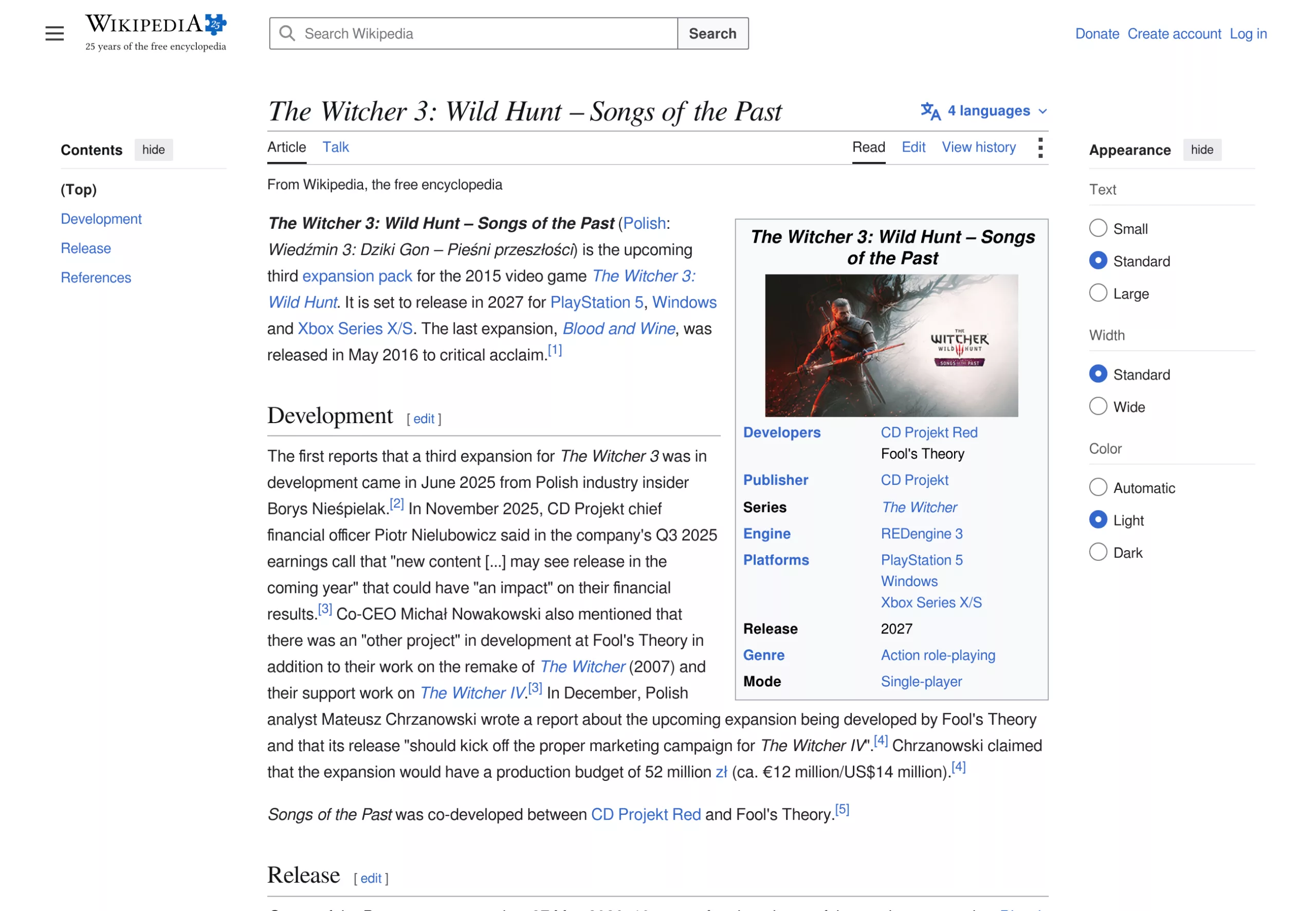 Fiche technique de Songs of the Past : développeurs, moteur REDengine 3, sortie 2027