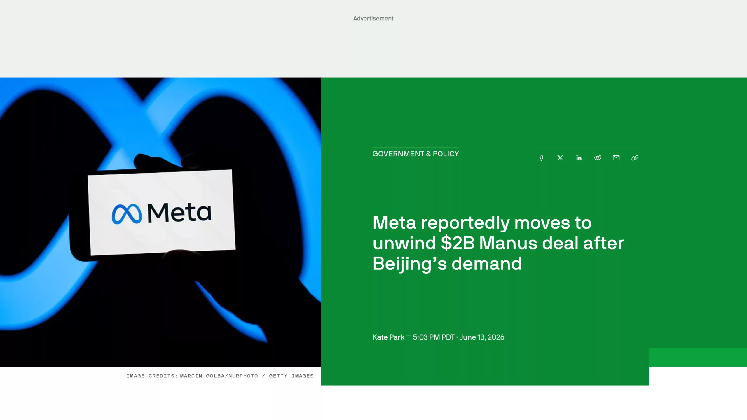 Article TechCrunch sur le démantèlement du rachat de Manus