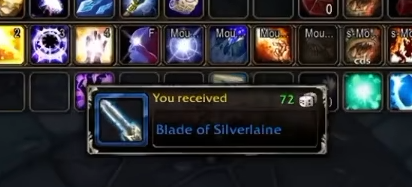 Notification de butin annonçant l'obtention de la Blade of Silverlaine
