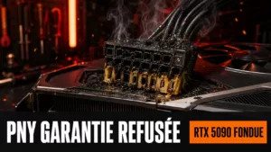 RTX 5090 fondue : PNY refuse la garantie à cause du câble d’alimentation