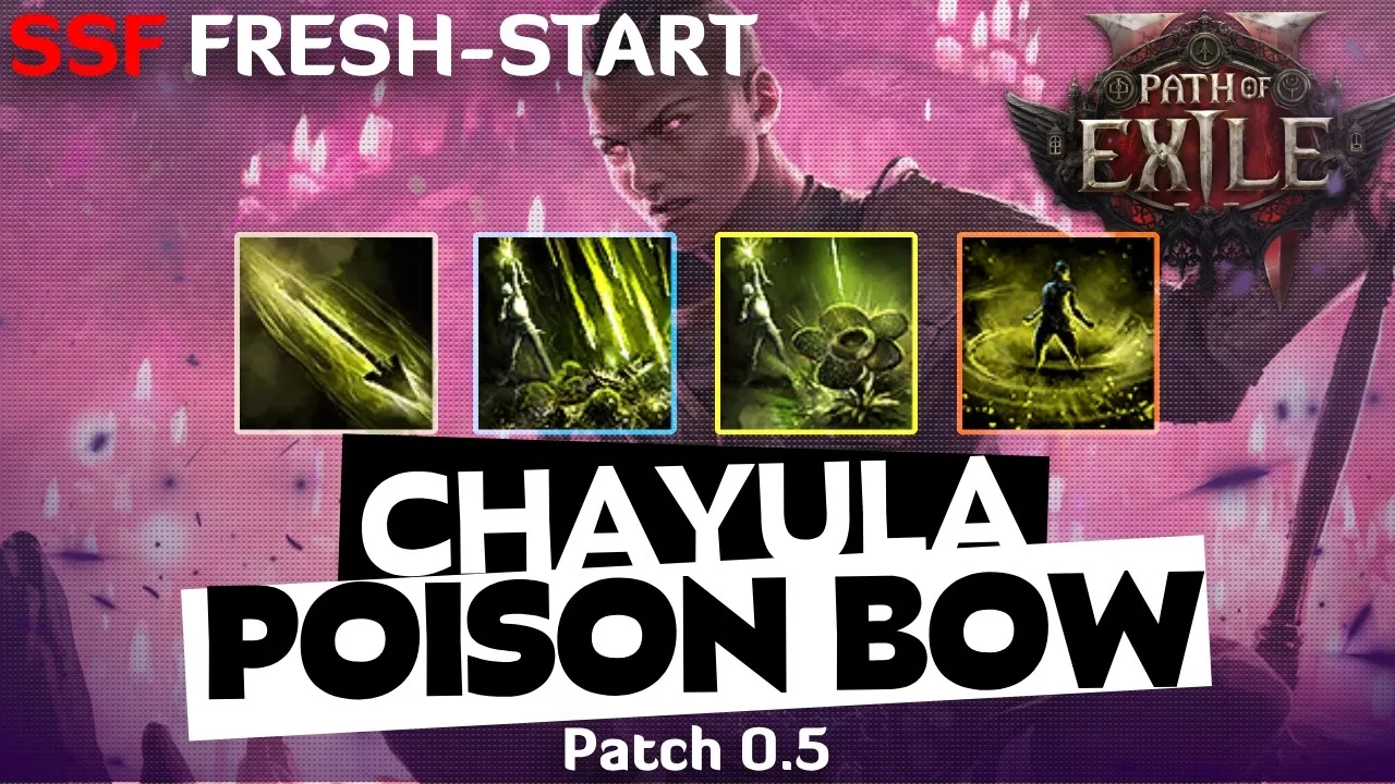 Illustration du build Poisonburst Arrow Chayula de Goratha sur Moine Path of Exile 2