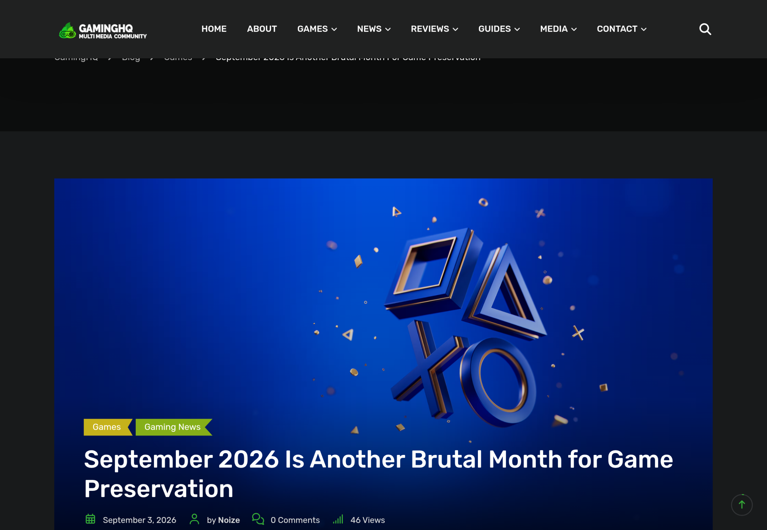 Article de GamingHQ intitulé September 2026 Is Another Brutal Month for Game Preservation