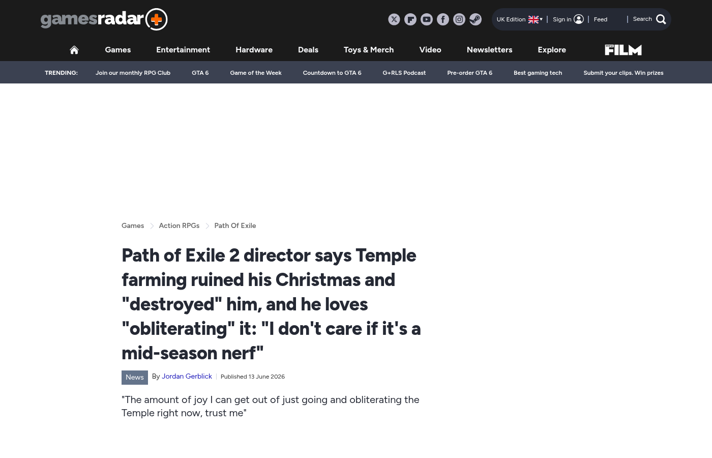 bugs PoE2 : l'article de GamesRadar sur le Temple qui a gâché Noël au directeur de Path of Exile 2