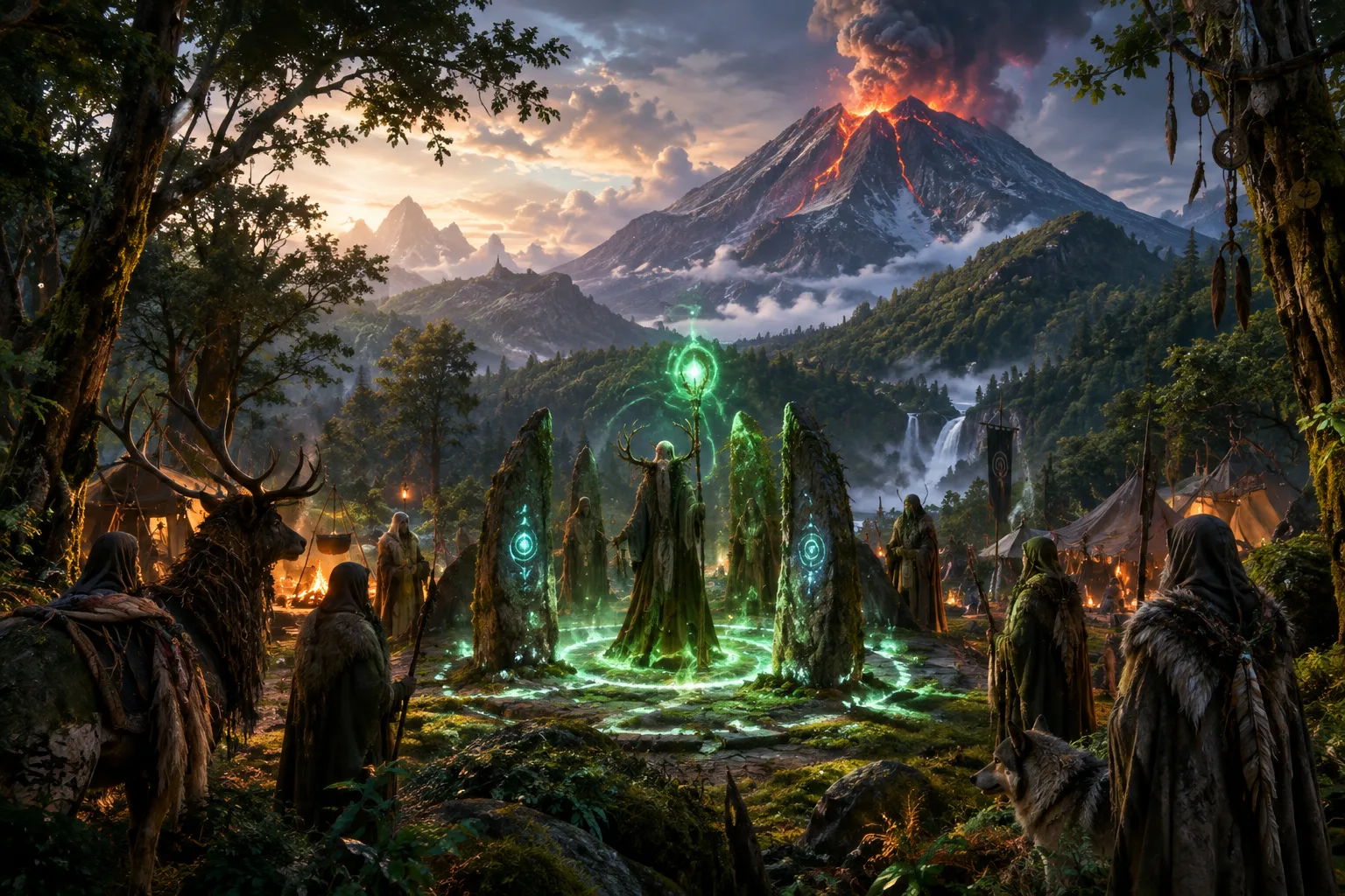 Illustration of the Guardians of Hyjal defending Mount Hyjal against the corruption