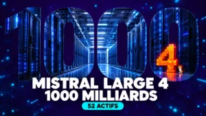 Mistral Large 4 a 1 050 milliards de paramètres, mais seulement 52 au travail